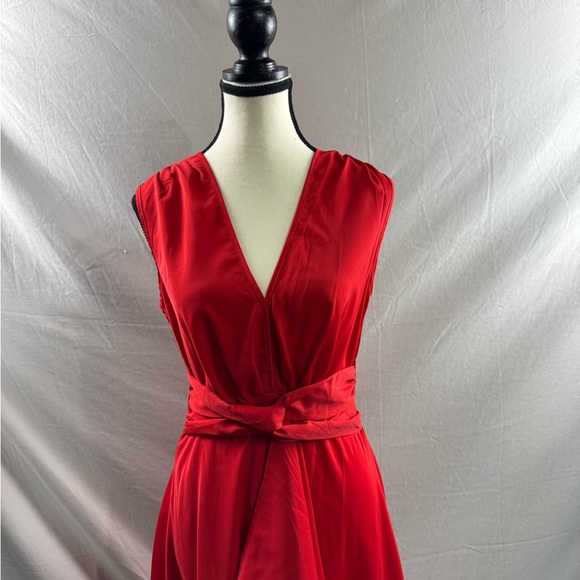 LAST ONE 🔥 A- Line High Low Ruffle Hem Dress Red* - Picture 5 of 8